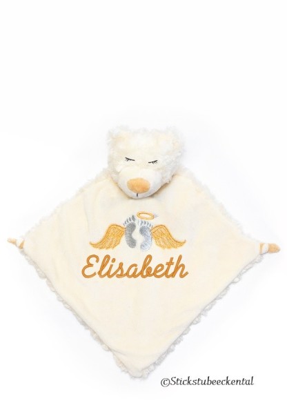 Schnuffeltuch Bär mit Schreibschrift
